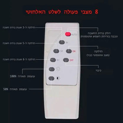 פרוז'קטור סולארי 100 וואט | זרקור לד סולארי 100W עם שלט גוון לבן קר